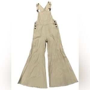 Women's Tan Flared Overalls EE:Some